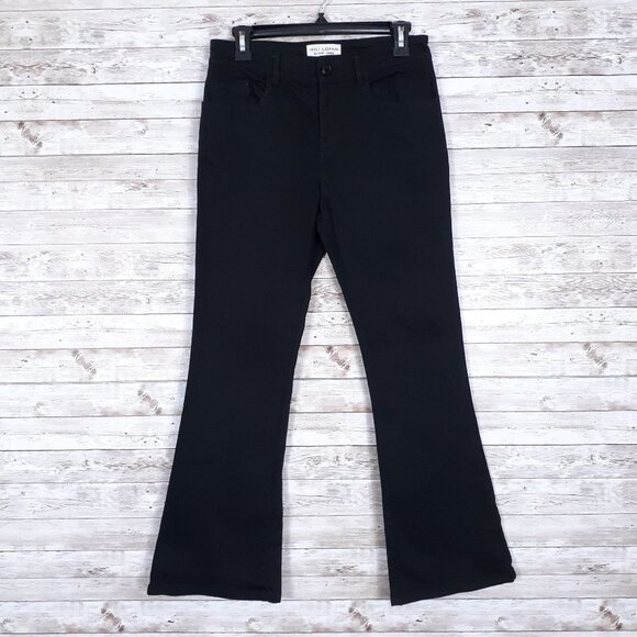Nili Lotan Womens Flare Jeans Sz 0 Black Stretch 383A - Picture 1 of 6